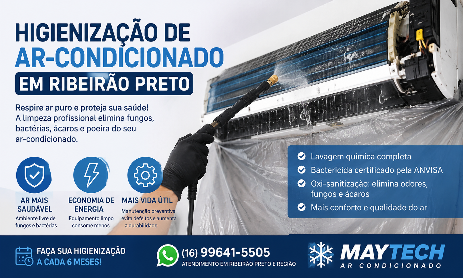 Higienização de ar-condicionado em Ribeirão Preto