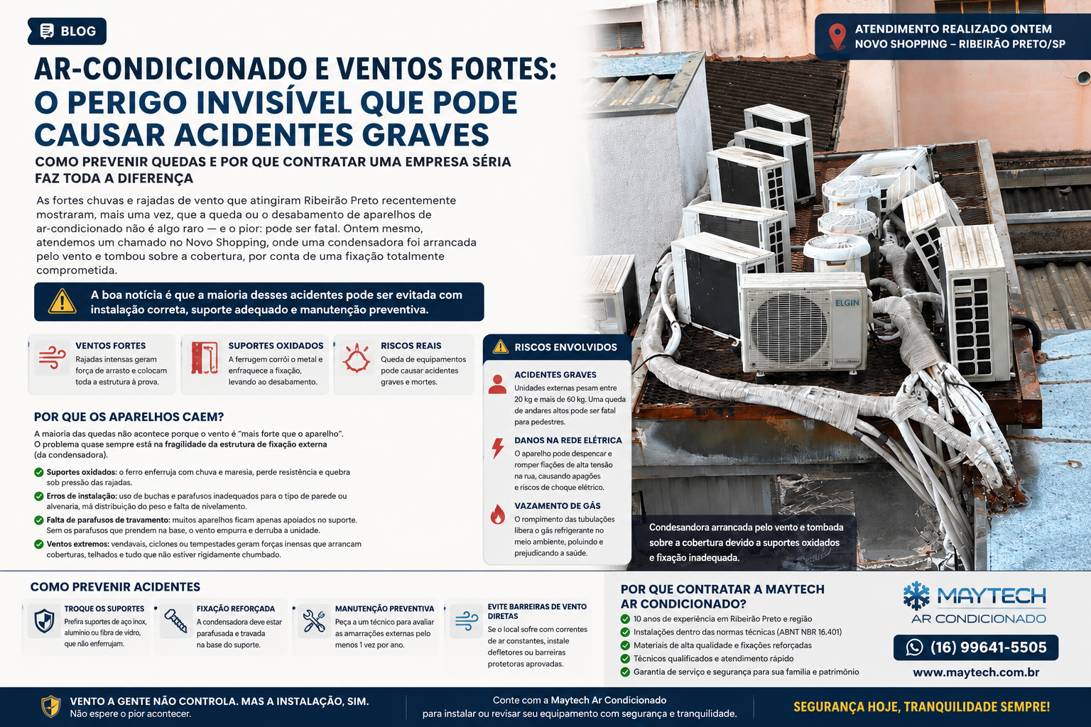 Ar-Condicionado Caiu com Vento Ribeirão Preto: Como Evitar Acidentes
